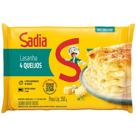 MINI LASANHA SADIA 4 QUEIJOS 350G