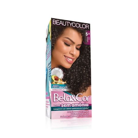 TINTURA PARA CABELO BELA&COR SEM AMÔNIA CASTANHO CLR 5.0
