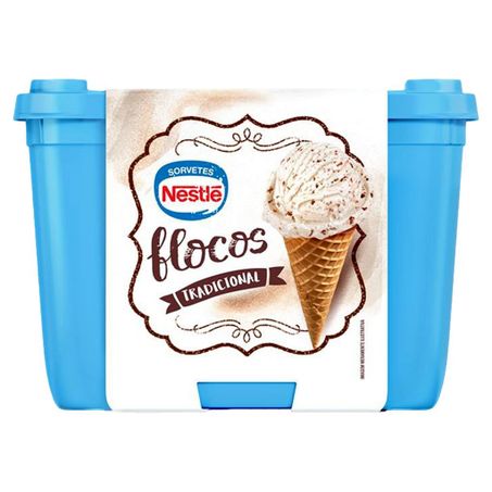 Sorvete flocos tradicional nestlé