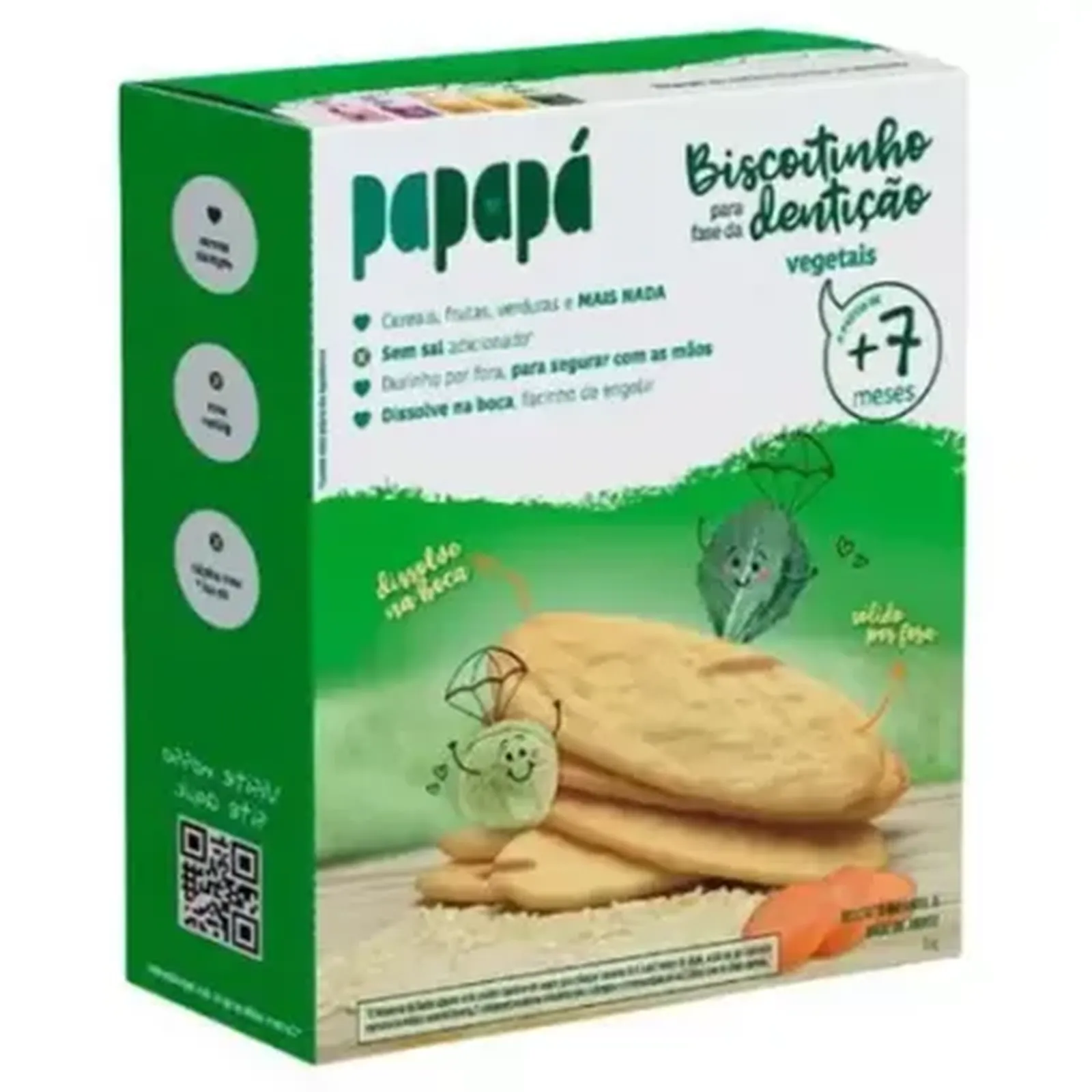 Biscoito Dentição Vegetais Papapa 36g | Naturvida Mercado Saudável