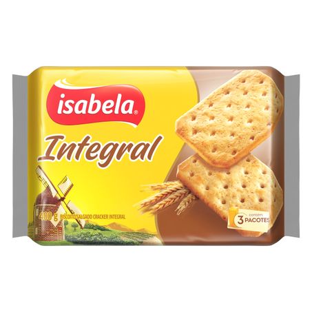 Biscoito cracker integral isabela