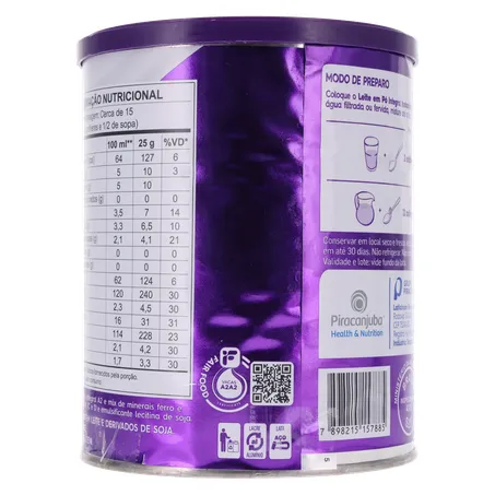 LEITE PÓ PIRACANJUBA INTEGRAL A2 LATA 380G 360-16