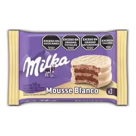 Alfajor milka mousse cobertura chocolate branco 55g