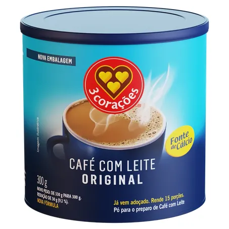 Café c/leite 3 corações 300g