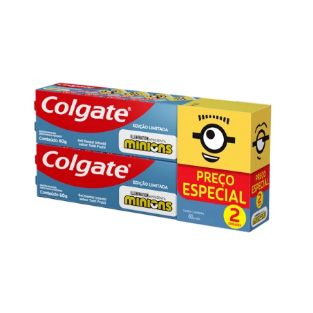 Kit creme dental minions colgate 60g c/2