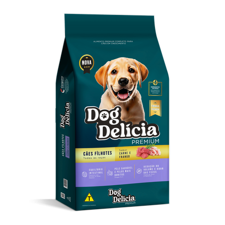 RAÇÃO DOG DELICIA FILHOTES PREMIUM 10,1KG CARNE E FRANGO