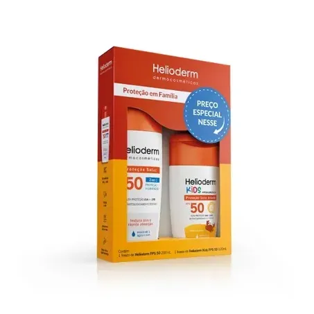 Kit Protetor Solar Helioderm 200ml Kids 120ml Fps50