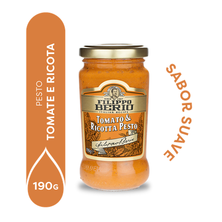 Molho pesto italiano filippo berio com tomate e ricota 190g
