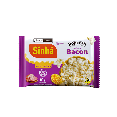 Milho de Pipoca para Micro-ondas Sinhá 90g - Bacon