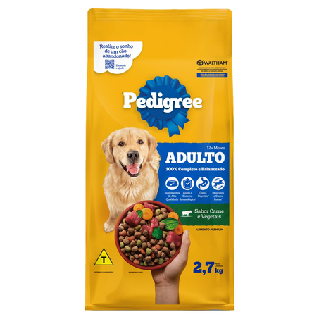 Ração Pedigree 2,7kg - Adultos - Carne e Vegetais