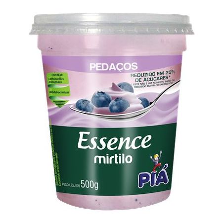 Iogurte essence pedaços mirtilo pia 500g