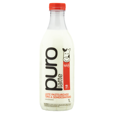 Leite pasteurizado puro latte semidesnatado gfa 1 litro