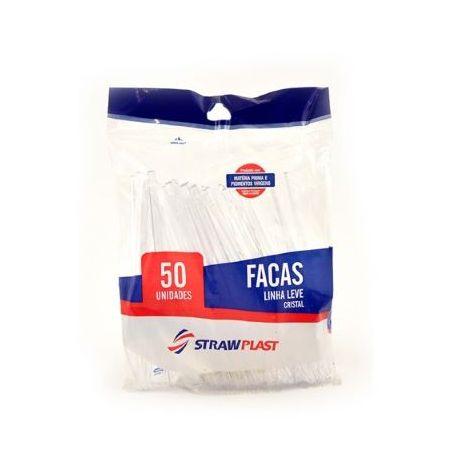 FACA DESCART P/REFEICAO CRISTAL STRAWPLAST C/50