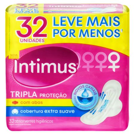 ABSORVENTE INTIMUS GEL C/ ABAS COB SUAV 32UN