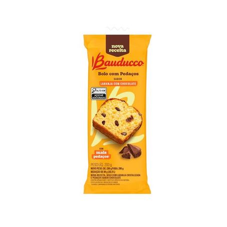 Bolo bauducco laranja c/pedacos choco 200g