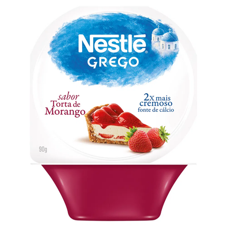 Iogurte grego nestle torta tradicional com calda de morango 90g