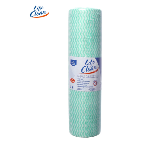 PANO MULTIUSO LIFECLEAN 20X29CM ROLO 25UN VERDE