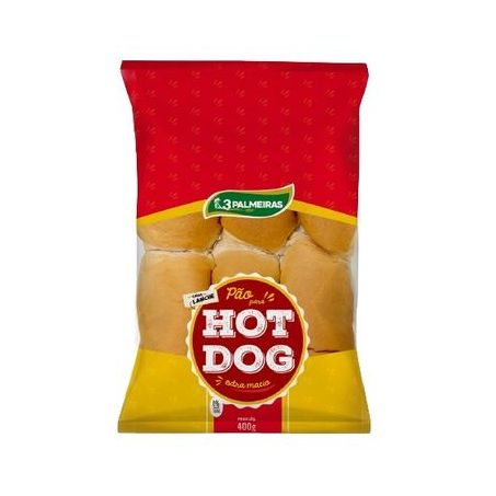 Pão 3 palmeiras tipo hot dog 400g