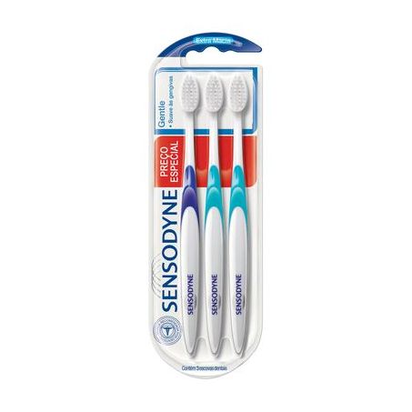 Escova Dental Extramacia Gentle Sensodyne 3 Unidades