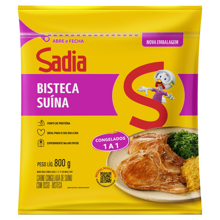 Bisteca Suína Sadia 800g - Congelada - IQF