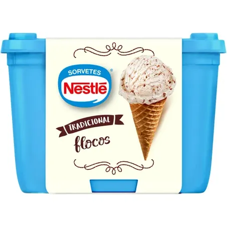 Sorvete Nestlé Tradicional Flocos 1,5L