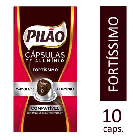 Café em cápsula torrado e moído espresso fortíssimo pilão com 10 unidades