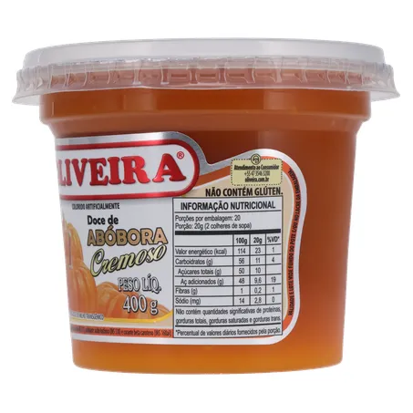 Doce Fruta Oliveira Abóbora Pote 400g 
  360-5