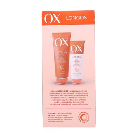 Kit Shampoo com 375Ml  Condicionador com 170Ml Ox Longos 360-2