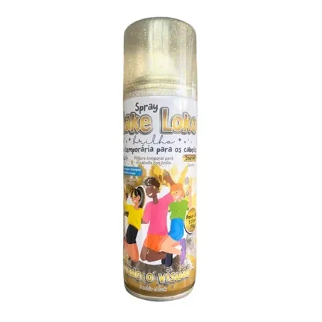 Pinta cabelo spray dourado make loko