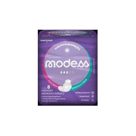 ABSORVENTE MALHA SUAVE C/ABAS MODESS C/8          