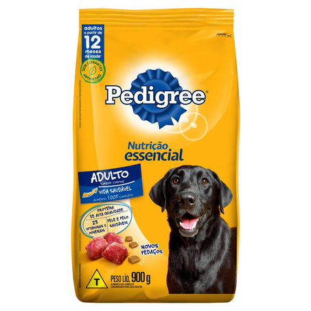 Ração Pedigree 900g - Adultos - Nutrição Essencial