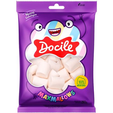 Bala maxmallows docile 250gr tubo branco