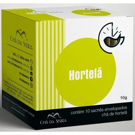 CHÁ HORTELÃ DA SERRA C/10 SAQUINHOS ENVELOPADOS