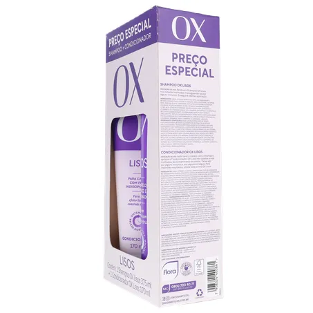 Kit shampoo ox 375ml+cond170ml lisos 360-6