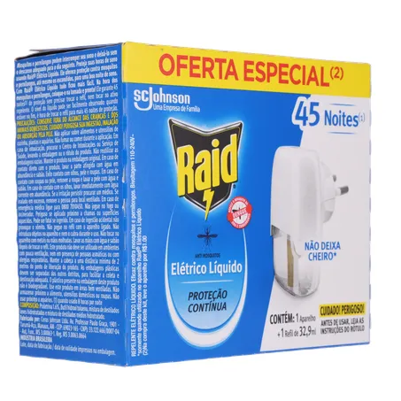 REPELENTE APARELHO RAID 45 NOITES 32,9ML OFERTA ESPECIAL 360-32