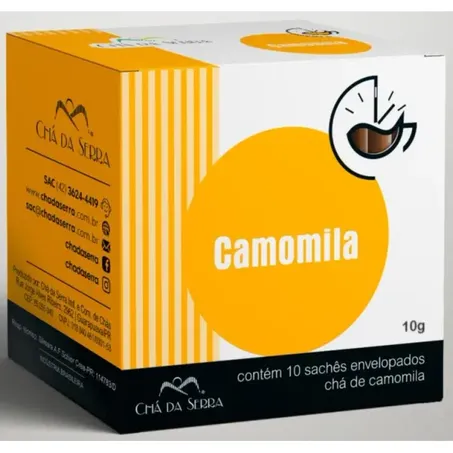 CHÁ CAMOMILA DA SERRA C/10 SAQUINHOS ENVELOPADOS