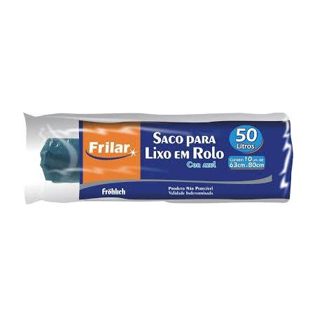 Saco Para Lixo Frilar Preto Rolo 50LT