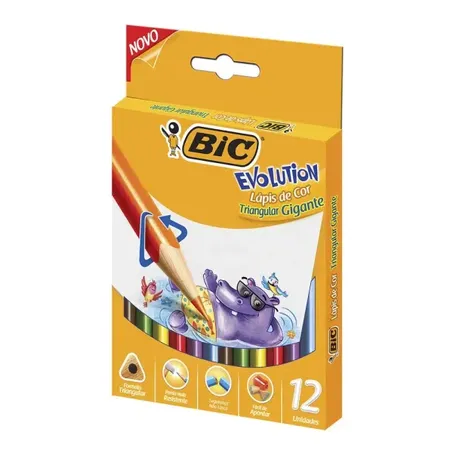 LAPIS DE COR BIC TRIANGULAR C/ 12