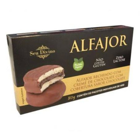 ALFAJOR SEU DIVINO 80G SEM GLUTEN BRANCO C/ RECHEIO DE CHOC.