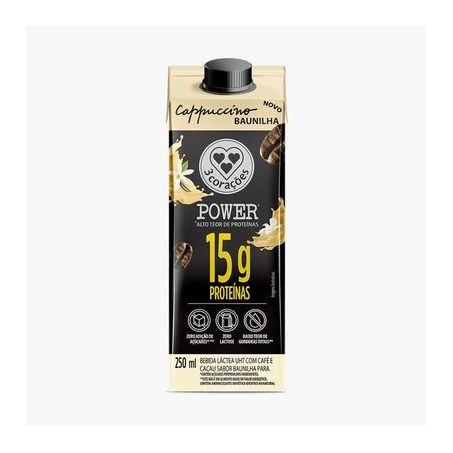 BEBIDA LACTEA 3 CORAÇÕES POWER WHEY BAUNILHA 250ML