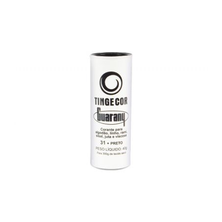 Corante Para Roupas Guarany Tingecor Preto Embalagem 40G