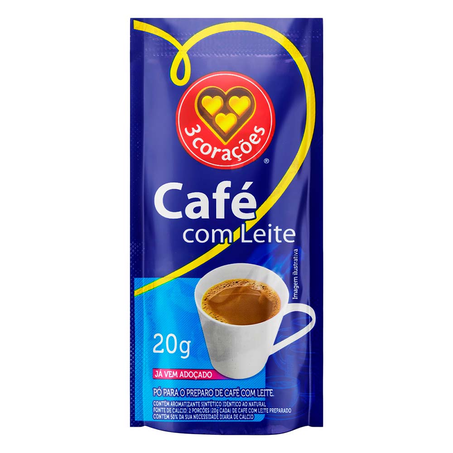 Café 3 Corações com Leite Embalagem 20G