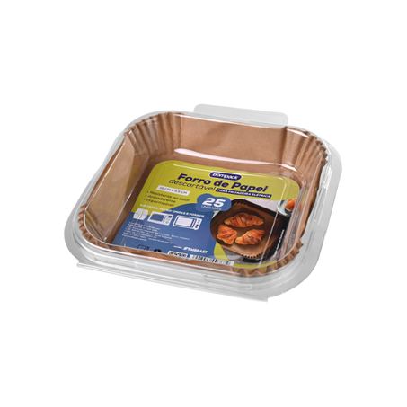 FORMA PAPEL BOMPACK PARA AIR FRYER QUADRADA COM 25UN