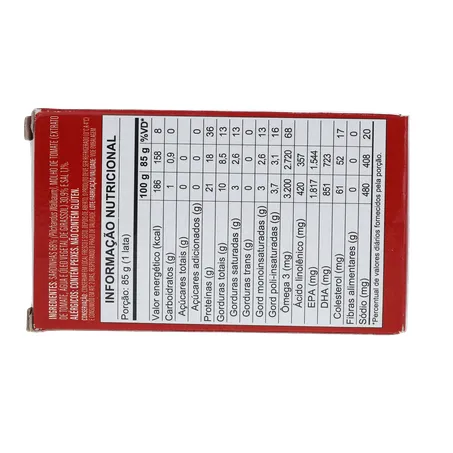 SARDINHA IMPORTADA MARROQUINA SAFI EM MOLHO DE TOMATE CAIXA 125G 360-18