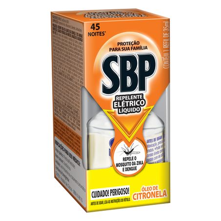 REPELENTE ELÉTRICO LÍQUIDO ÓLEO DE CITRONELA SBP REFIL
