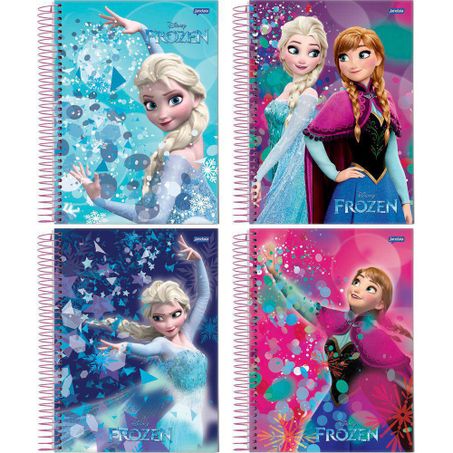 CADERNO JANDAIA FROZEN  1/4 96 FLS ESPIR