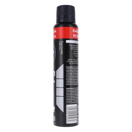 DESODORANTE NÍVEA AEROSSOL BLACK & WHITE INVISIBLE 200ML 360-10