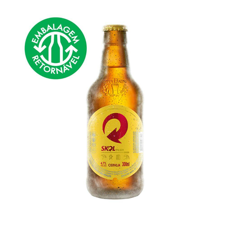 Cerveja Skol Garrafa 300ml