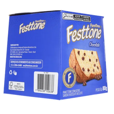 Panettone festtone mini chocolate cx 80g 360-13