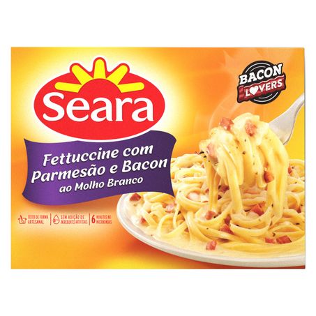 Fettuccine com Parmesão e Bacon ao Molho Branco Seara